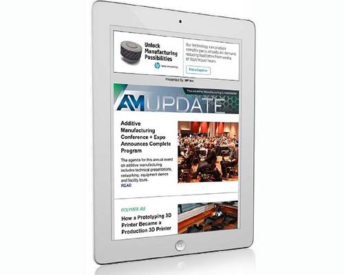 AM Update newsletter on a tablet